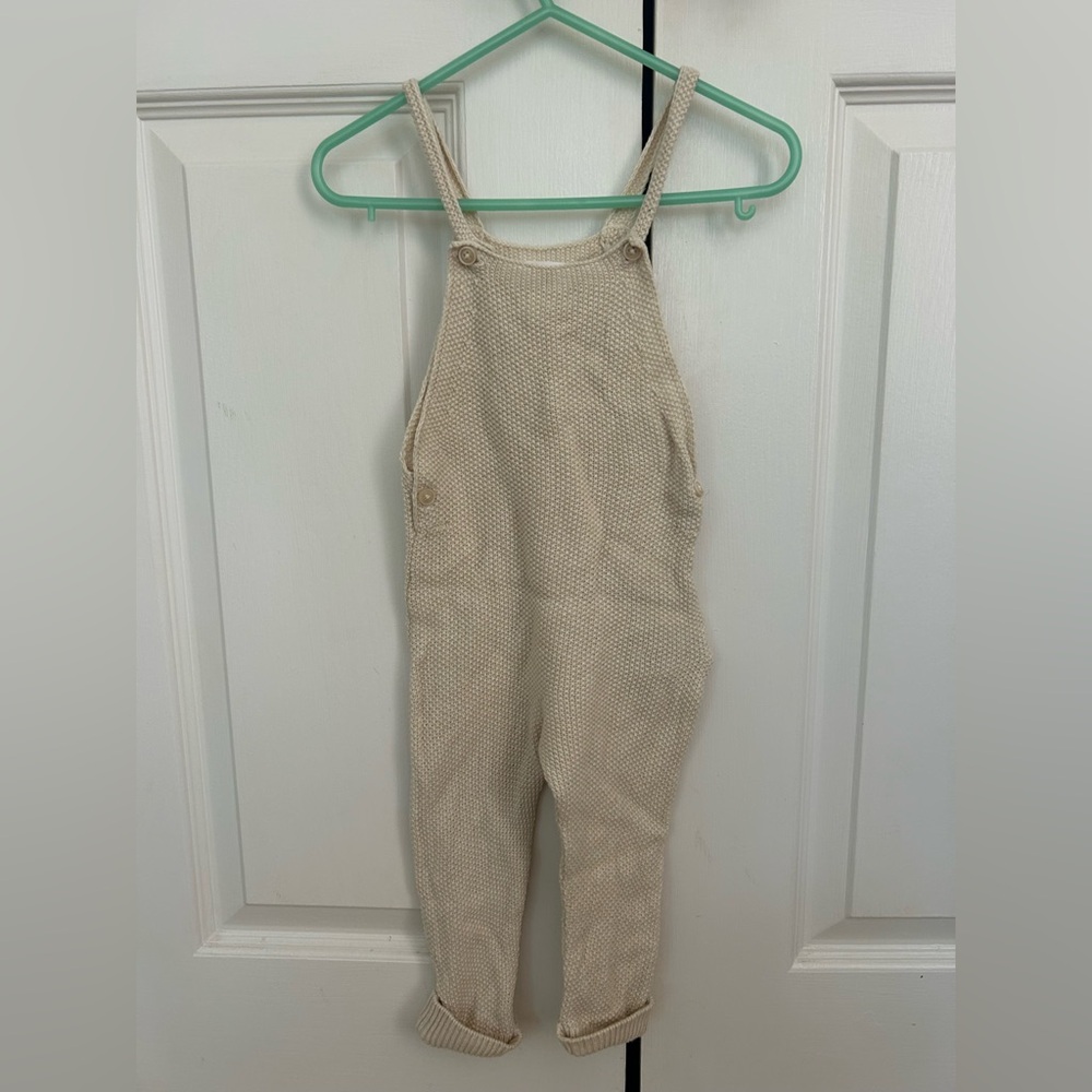 Zara Cream Knit Overalls